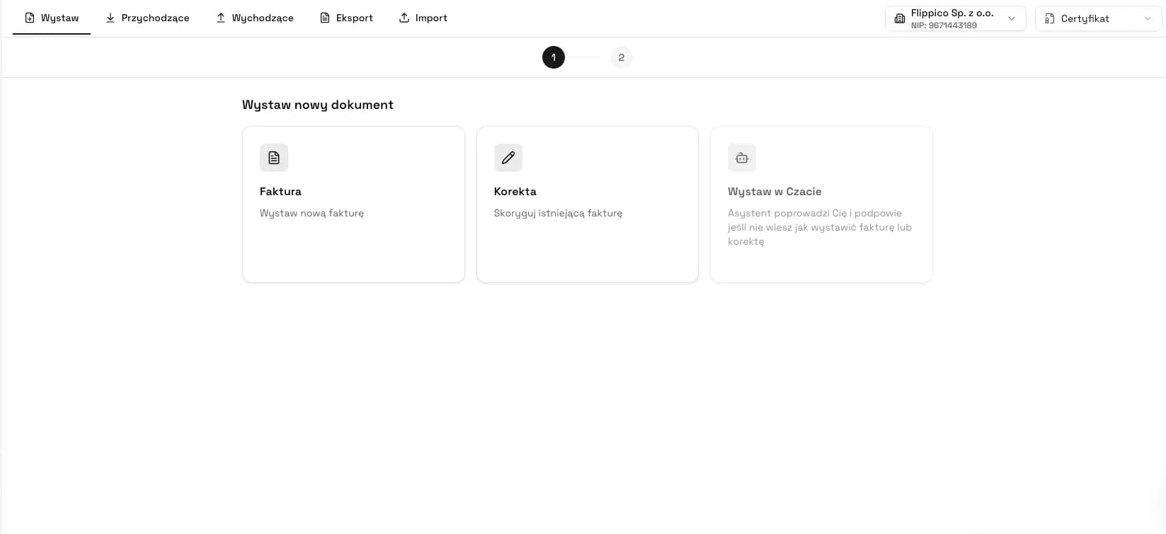 Corrective invoice issue view in the KSeFGPT Invoices module
