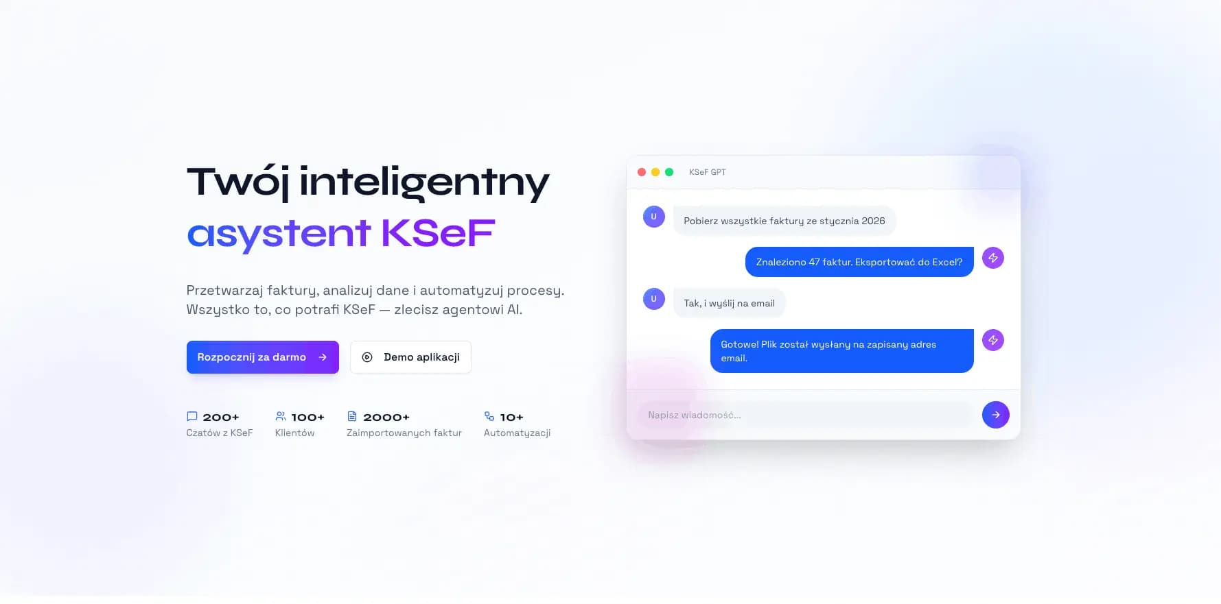 KSeFGPT: імпорт, експорт, аналітика та AI для KSeF - все в одному застосунку