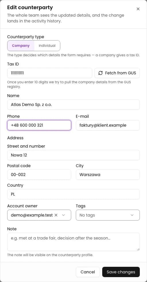Step 3. Update contact details