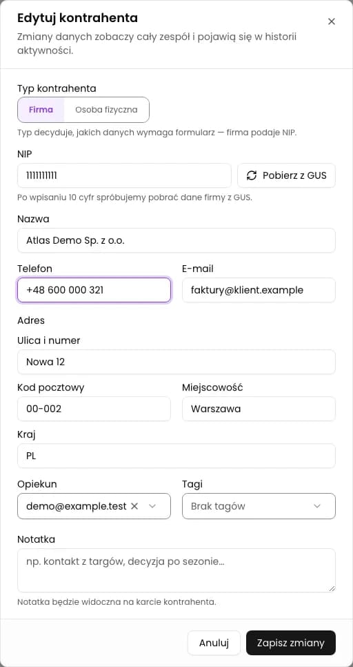 Krok 3. Popraw dane kontaktowe