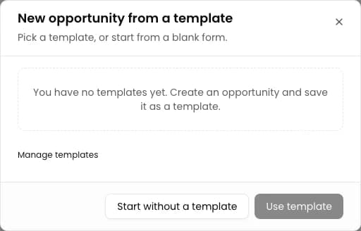 Start with a blank form: Create a sales opportunity in CRM