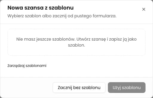 Zacznij od pustego formularza: Utwórz szansę sprzedaży w CRM
