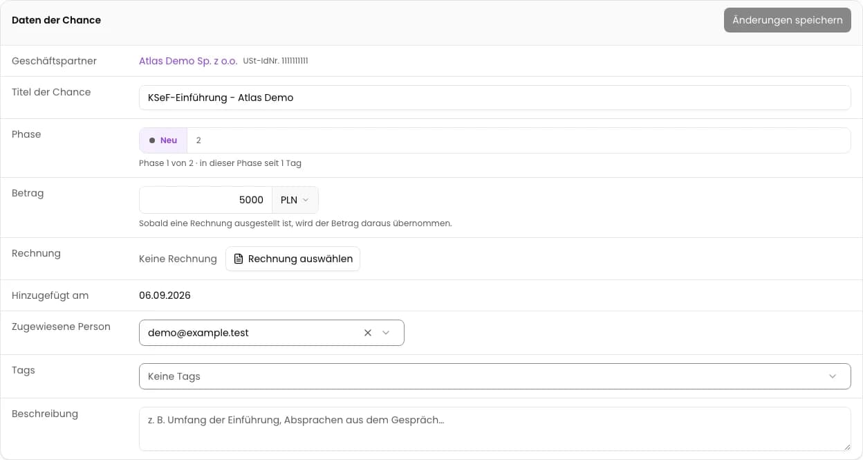 Phase auf der Karte auswählen: KSeF-Einführung - Atlas Demo