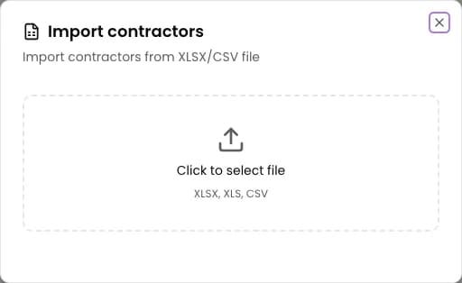 Choose a CSV or Excel file in the import dialog.