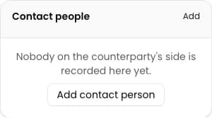 Open the company contacts: Add a contact person in CRM