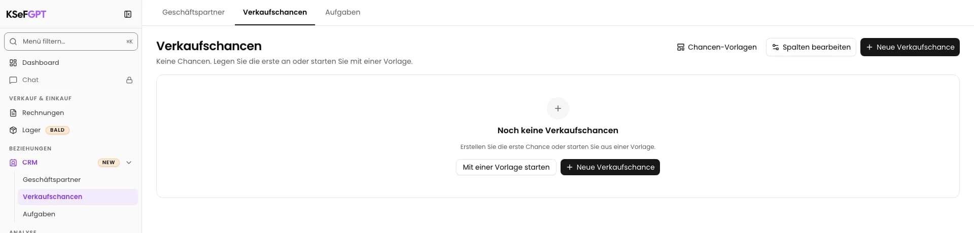 Vorlagenauswahl öffnen: KSeF-Einführung - Atlas Demo