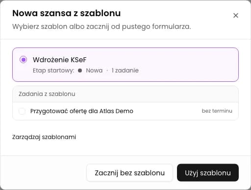 Wybierz i sprawdź szablon: Wdrożenie KSeF - Atlas Demo