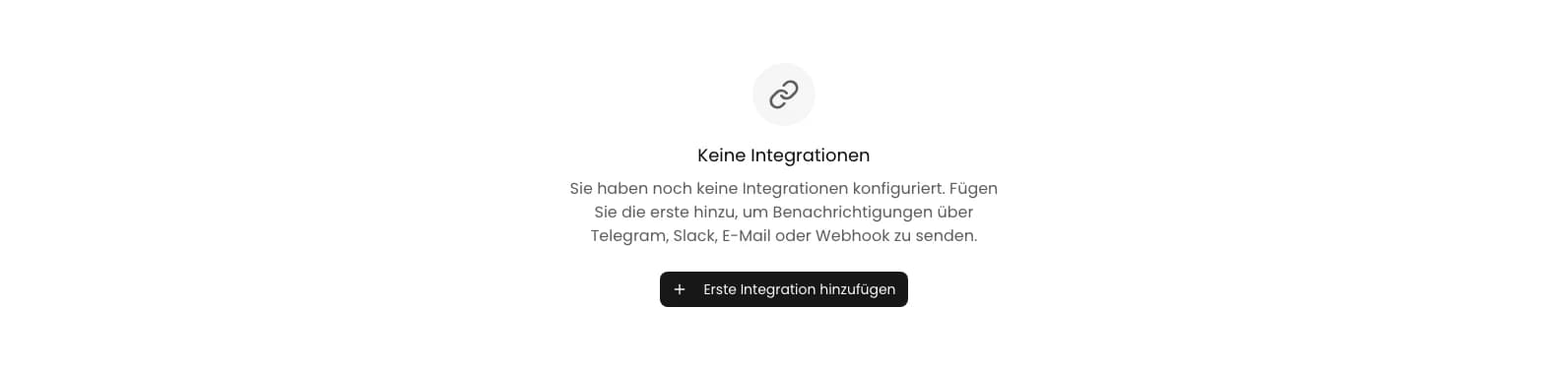 Leere Integrationsliste in KSeFGPT mit der Schaltfläche Erste Integration hinzufügen