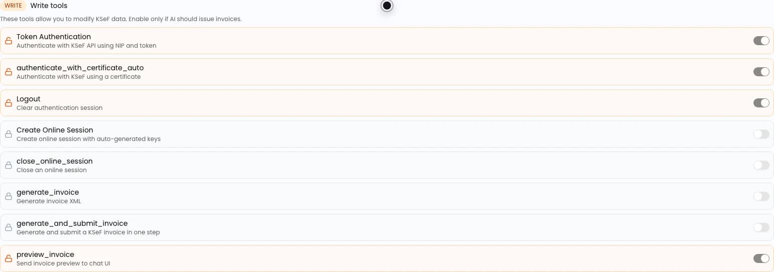 Write tools on the company card after applying Read only