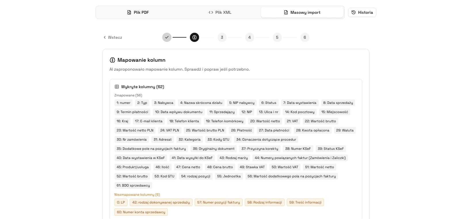 KSeFGPT invoice workflow view supporting incoming KSeF invoice organization