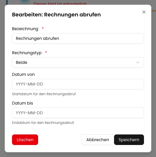 KSeFGPT: Wählen Sie beide Rechnungsarten und lassen Sie die Datumsfelder leer.