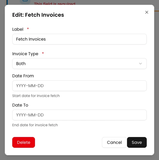 KSeFGPT: Choose both invoice types and leave the dates empty.