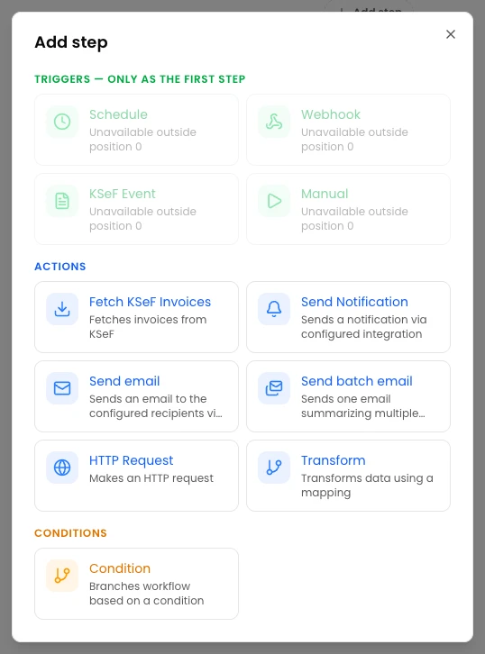 Add the email action