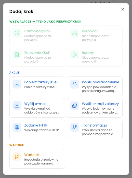 Dodaj akcję wysyłania e-maila