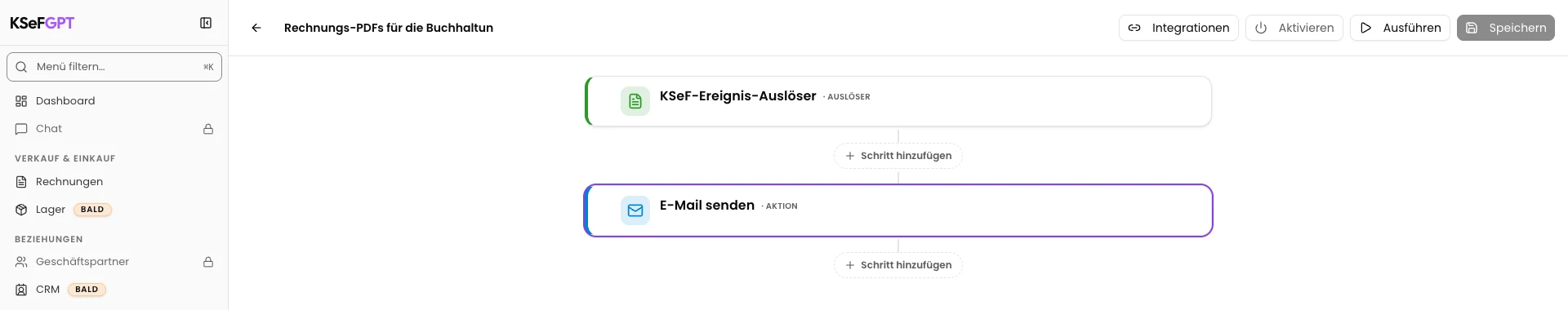 Ablauf speichern und prüfen