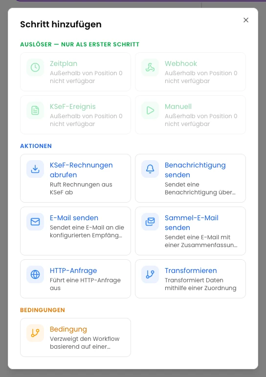 KSeFGPT: Fügen Sie die Aktion E-Mail senden hinzu.