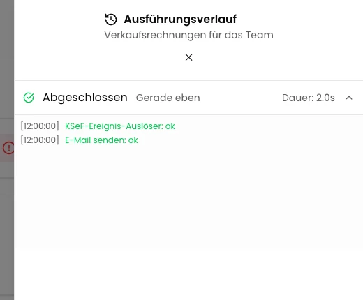KSeFGPT: Prüfen Sie nach einer neuen Verkaufsrechnung den Verlauf und das PDF im Postfach.