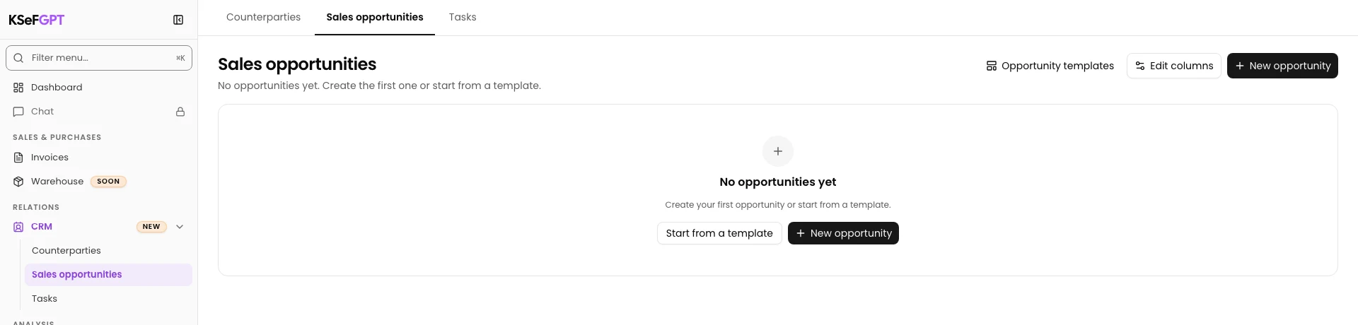 Open the template picker: KSeF implementation - Atlas Demo