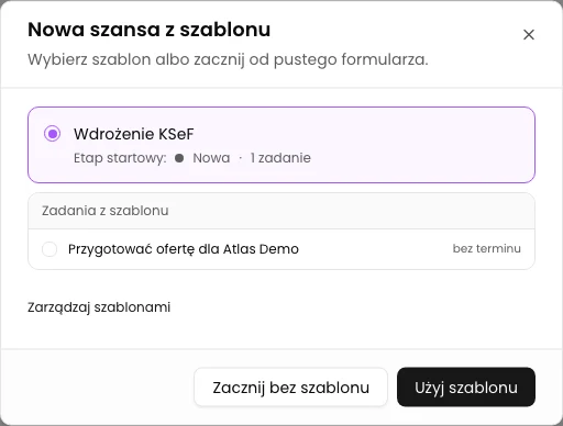 Wybierz i sprawdź szablon: Wdrożenie KSeF - Atlas Demo