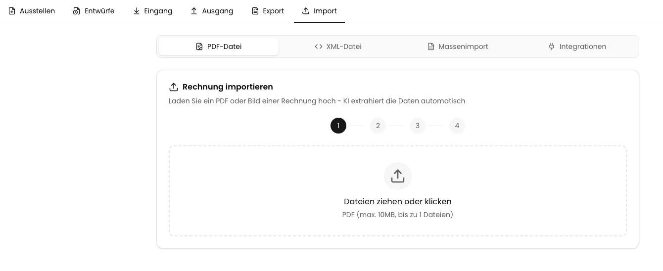 Den PDF-Import öffnen - KSeFGPT