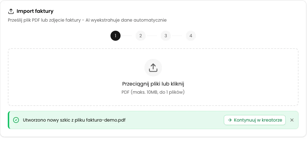 Wgraj plik i otwórz gotowy szkic - KSeFGPT