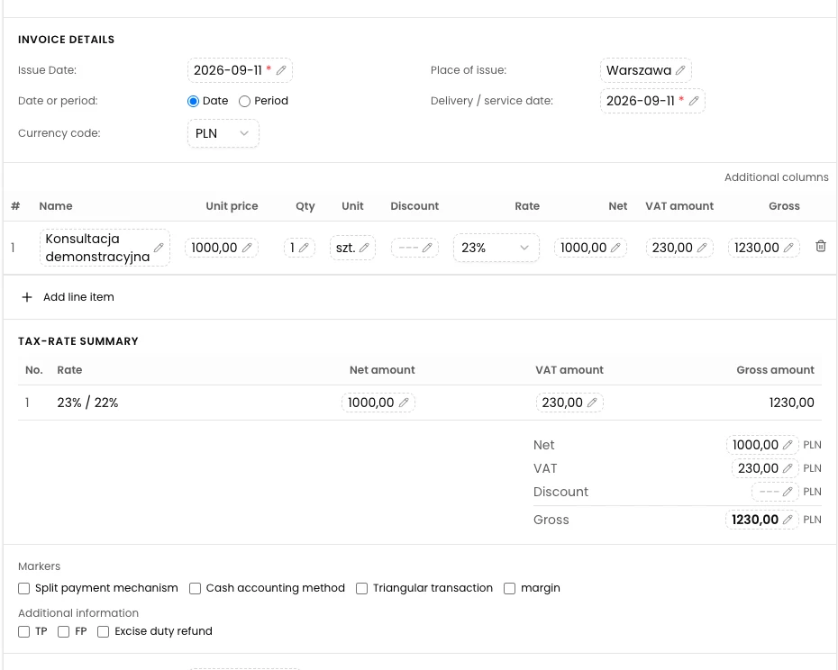 Check the data and correct the amounts - KSeFGPT