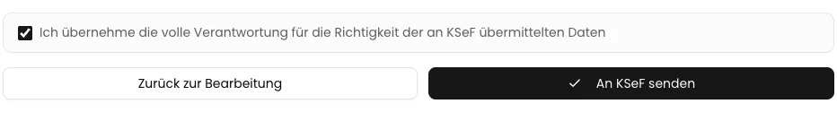 Die Daten bestätigen und senden - KSeFGPT
