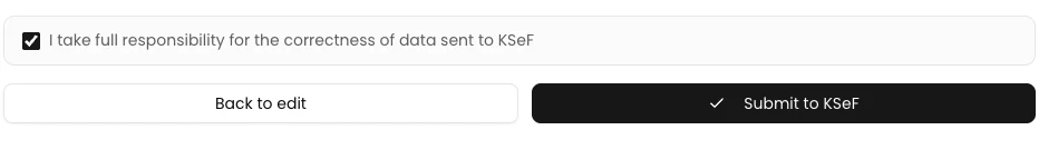 Confirm the data and submit - KSeFGPT