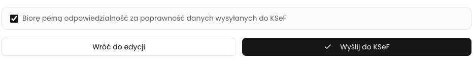 Potwierdź dane i wyślij fakturę - KSeFGPT