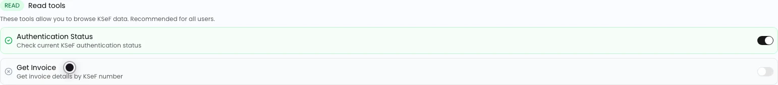 Read tools with Get Invoice disabled